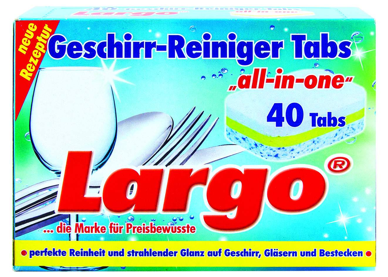 Bild 1 Largo, Geschirr-Reiniger Tabs All in One Art.60115 40x20g                                  1 VE = 12