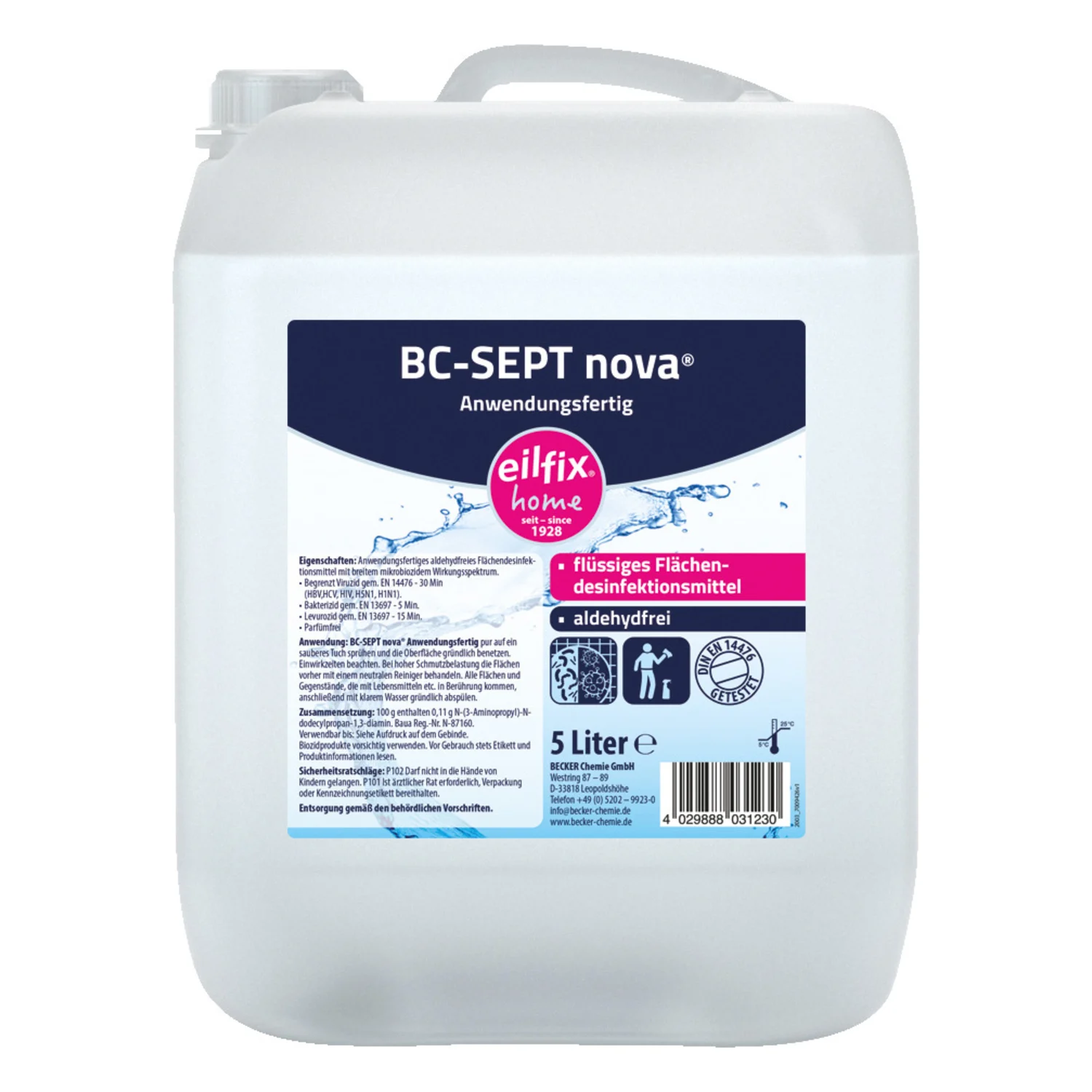 BECKER BC Sept Nova Flächendesinfektion 10l (100-120-010-000) BECKER BC Sept Nova Flächendesinfektion 10l (100-120-010-000)