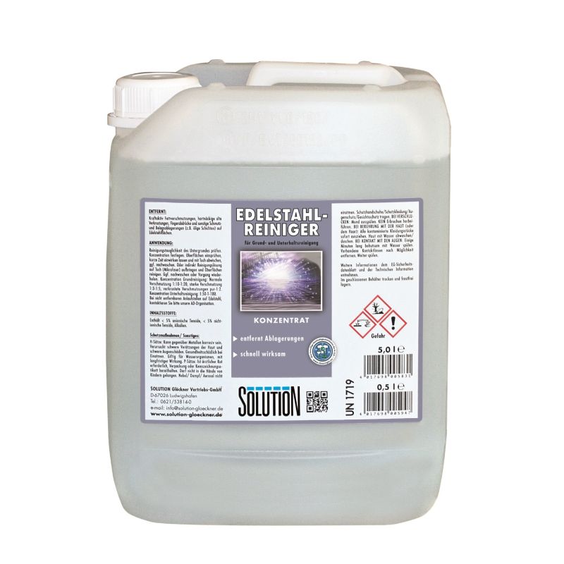 Solution, Edelstahlreiniger 5L  Art.0203 Grund- und Unterhaltsreiniger Solution, Edelstahlreiniger 5L  Art.0203 Grund- und Unterhaltsreiniger