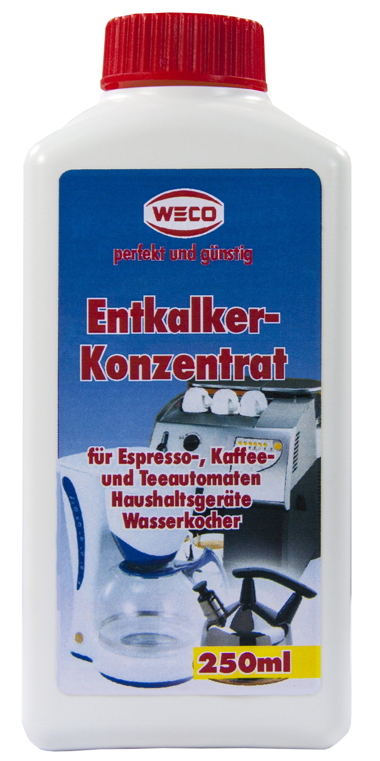 60040Entkalker250ml-2018 Bild 2 Weco, Entkalker  250ml  flüssig  Art.60040 für Kaffeemaschine     1 VE = 20 Fl.
