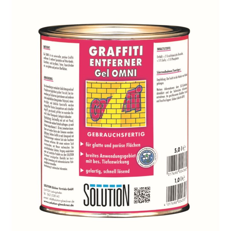 Solution, Gel OMNI  1L  Art.0019 universeller, pastöser Graffitientfer  1VE = 6Stck Solution, Gel OMNI  1L  Art.0019 universeller, pastöser Graffitientfer  1VE = 6Stck