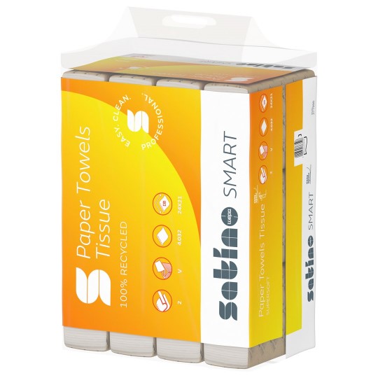 Wepa, HP Satino smart 2-lg. weiß   Art.277990 24x21cm. 4032 Blatt (12x336 Bl.)    48 Kt/Pal.