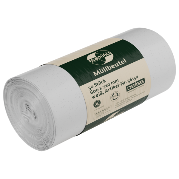 Deiss, Müllbeutel 60L weiß LDPE Art.36150