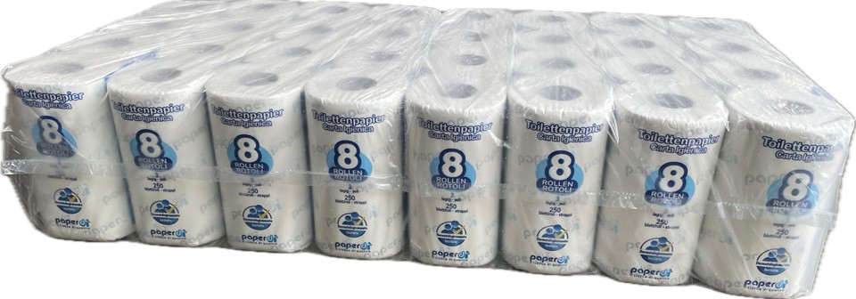 Bild 1 Paperdi, Toilettenpapier Paperblue  3-lg. weiß  Art.ID8S250F8 64 x 250 Blatt    (8x8 Ro.) 33 Pk./Pal