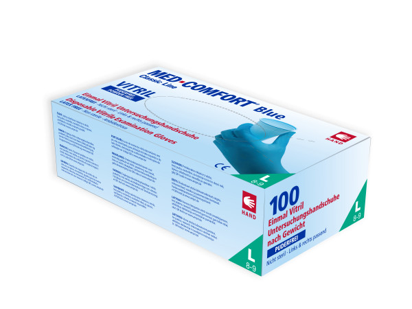 Med-Comfort Vitril Handschuhe Blue, pf (01251)