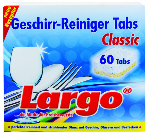 Largo, Geschirr-Reiniger Tabs 60 Stück Art.60116 1 VE = 12 Pk.